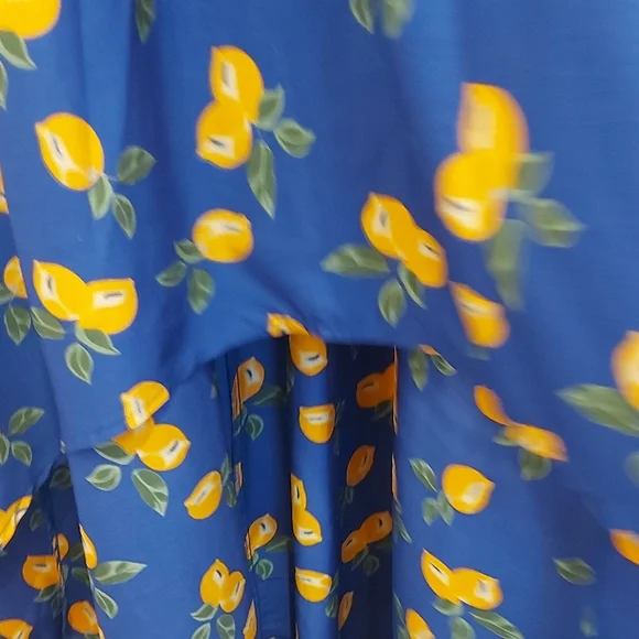 Ultra Pink Blue and Yellow High Low Dress - Picture 11 of 13